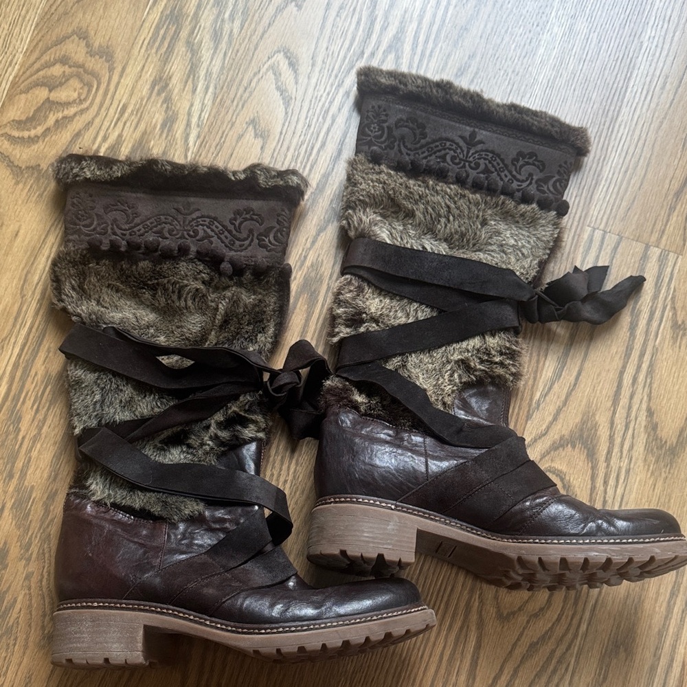 Vic Matie Real Leather and Fur Boots size EU 39,5